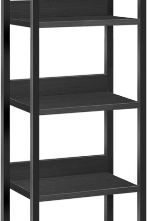 5-Tier Bookshelf, Bookcase, Shelves Organizer for Small Spaces, Storage Shelf Organizer, for Living Room, Bedroom, Study, Balcony, Black