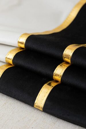 Set of 2 Velvet Decorative Throw Pillow Covers Black White Patchwork with Gold Leather Pillow Covers 18 × 18 Inch Cushion Covers Decor Living Room Sofa Bedroom Car