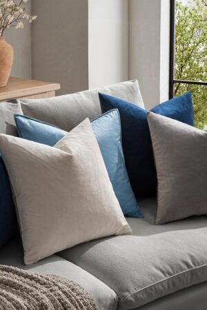 Pack of 2, Velvet Soft Solid Decorative Square Throw Pillow Covers Set Cushion Case for Spring Sofa Bedroom Car 18x18 Inch 45x45 Cm