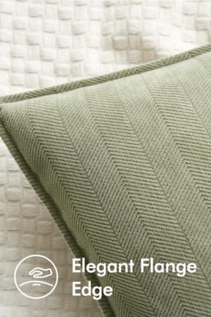 Pack of 2 Sage Green Decorative Pillow Covers 20x20 Inch Soft Chenille Luxurious Couch Throw Pillows Farmhouse Cushion Covers with Elegant Design for Sofa Bedroom Living Room Home Decor