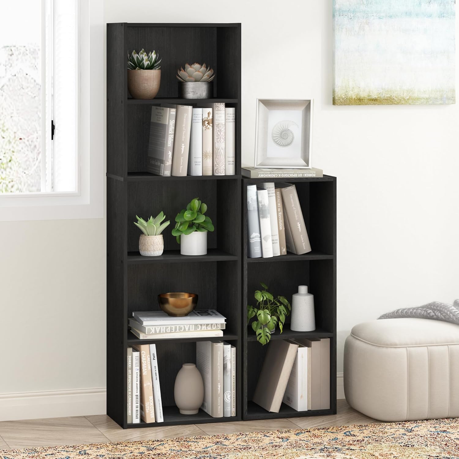 Bookcase / Bookshelf / Storage Shelves, 5-Tier, Blackwood